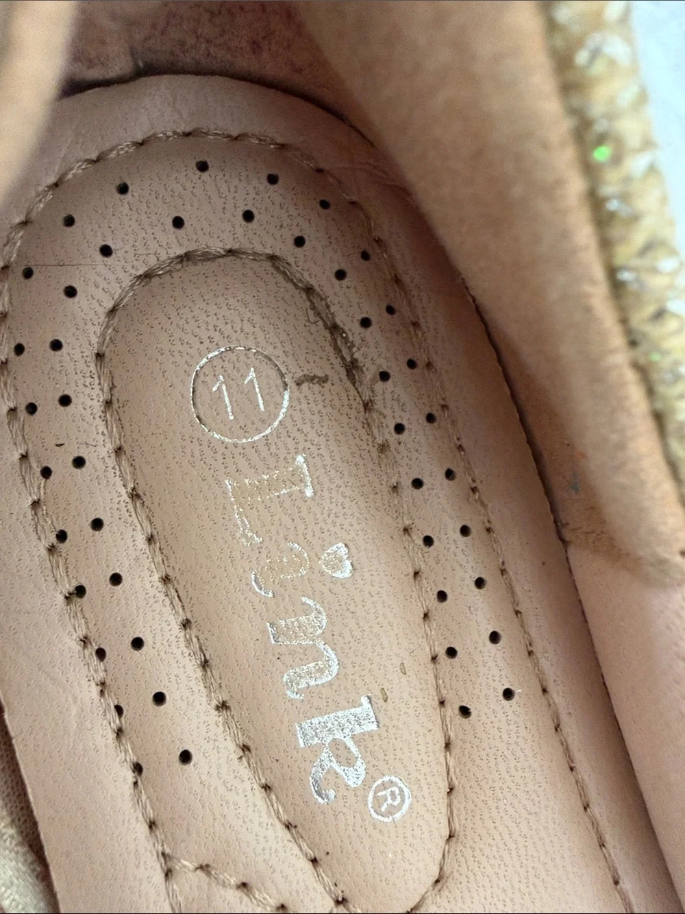 Link Gold Glitter Embellished Girls' Ballet Flats